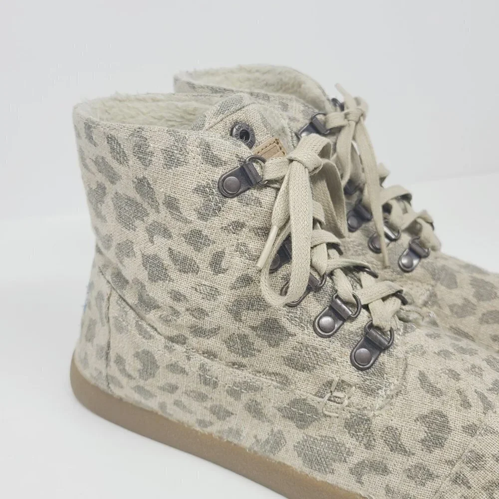 Toms | Women's Animal Print Front Lace Up Booties (Size 11)